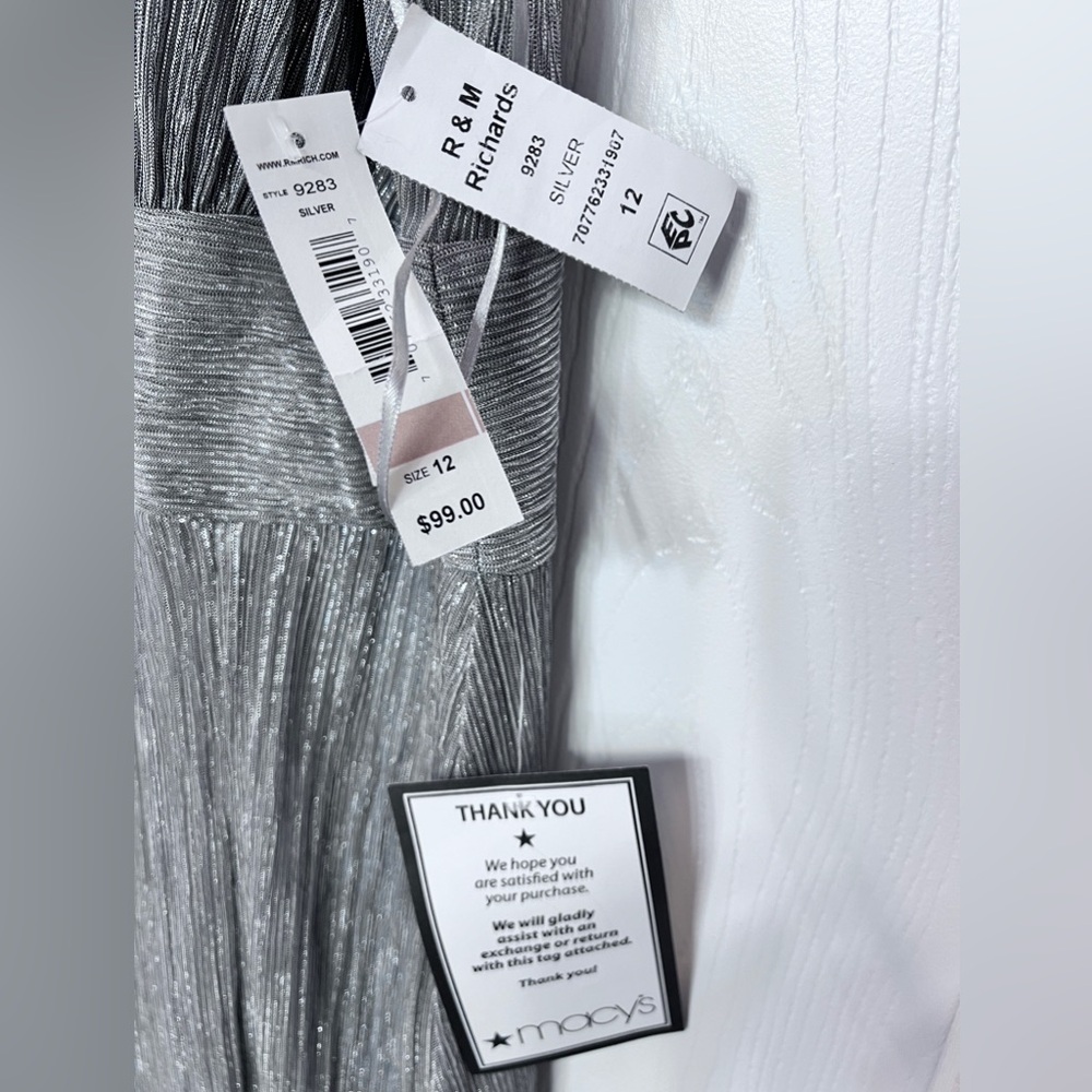 R&M Richards Dress with Lining Halter A-Line Metallic Color Silver Size 12 NWT - Picture 8 of 9